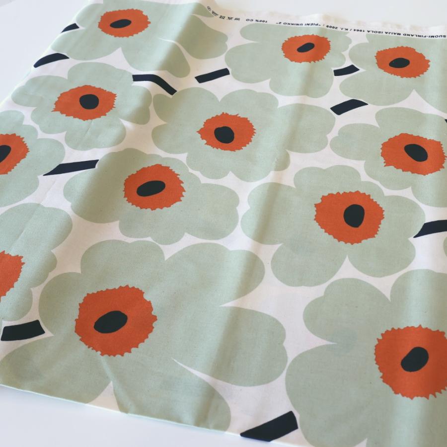 marimekko マリメッコ 生地 ピエニウニッコ グリーン オレンジ marimekko マリメッコ 生地 ピエニウニッコ グリーン オレンジ