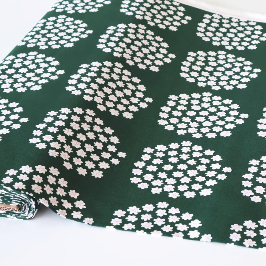 marimekko マリメッコ 生地 プケッティ ダークグリーン ピンク
