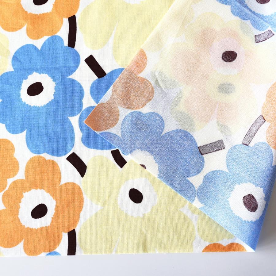 marimekko（マリメッコ） 生地 ミニウニッコ ブルー イエロー オレンジ