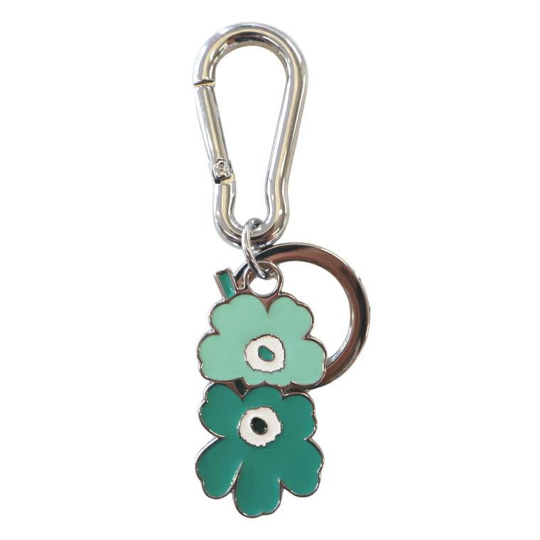 新品　marimekko 花モチーフ キーホルダー marimekko マリメッコ キーホルダー ウニッコ グリーン