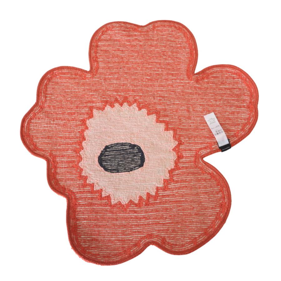 ウニッコ バスマット オレンジレッド パウダー unikko 玄関マット かわいい おしゃれ 正規品 花柄 marimekko 北欧 | marimekko | 01
