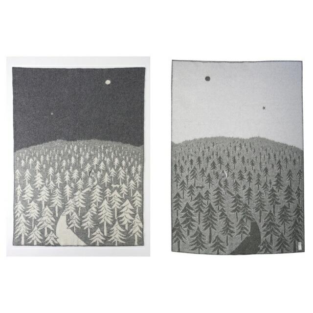 クリッパン　ウールブランケット　HOUSE IN THE FOREST グレー KLIPPAN/クリッパン ウール シングルブランケット HOUSE IN THE FOREST