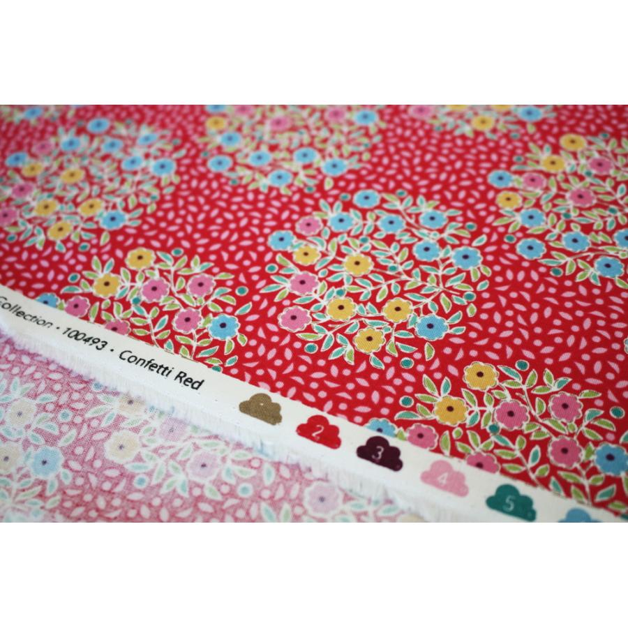 ティルダ 生地 布 Confetti コンフェッティ レッド 110cm巾 10cm単位