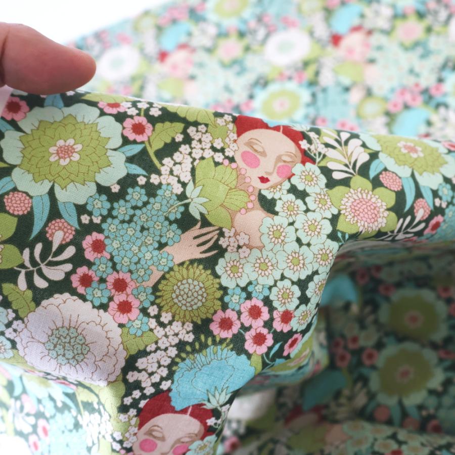 ティルダ 生地 ウォールフラワー グリーン 緑 110cm巾 10cm単位 布 Tilda 手作り Wallflower 人物 女性 花柄 ピンク おしゃれ 小さい柄 北欧 |  | 03