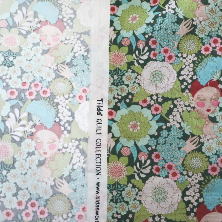 ティルダ 生地 ウォールフラワー グリーン 緑 110cm巾 10cm単位 布 Tilda 手作り Wallflower 人物 女性 花柄 ピンク おしゃれ 小さい柄 北欧 |  | 04