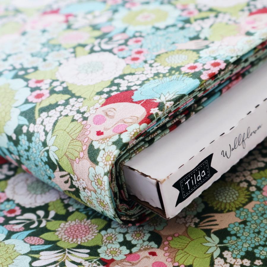 ティルダ 生地 ウォールフラワー グリーン 緑 110cm巾 10cm単位 布 Tilda 手作り Wallflower 人物 女性 花柄 ピンク おしゃれ 小さい柄 北欧 |  | 07