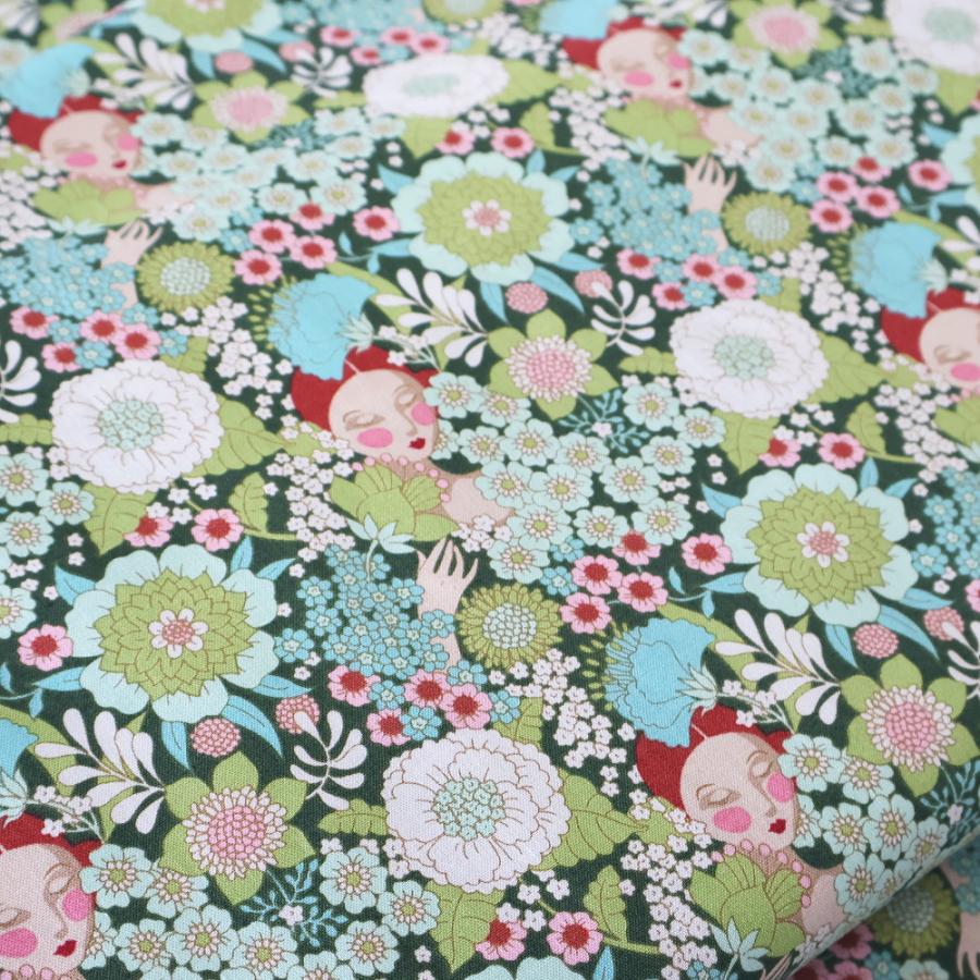 ティルダ 生地 ウォールフラワー グリーン 緑 110cm巾 10cm単位 布 Tilda 手作り Wallflower 人物 女性 花柄 ピンク おしゃれ 小さい柄 北欧 |  | 08