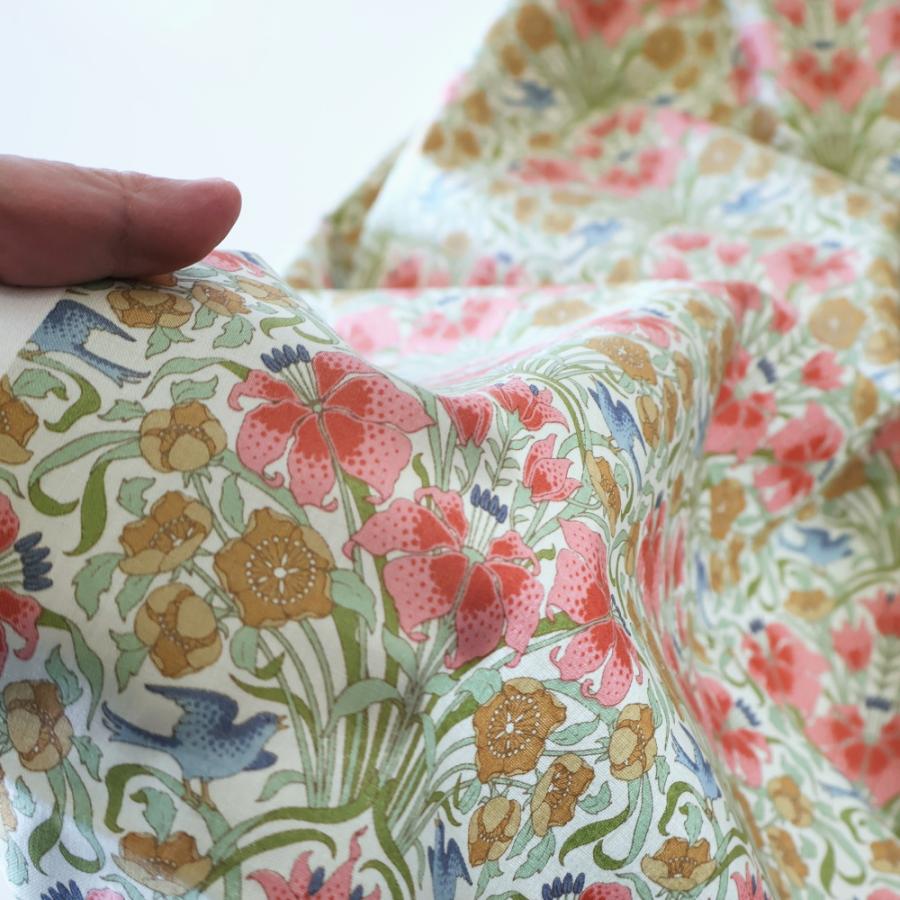 ティルダ 生地 Songbird Blue ソングバード コーラル ピンク 110cm巾 10cm単位 布 Tilda 手作り かわいい 小鳥  切り売り 小さい柄 北欧 |  | 03