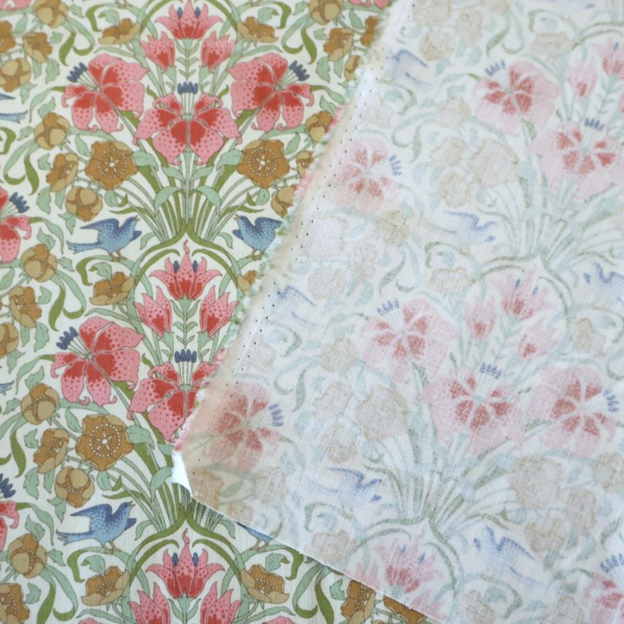 ティルダ 生地 Songbird Blue ソングバード コーラル ピンク 110cm巾 10cm単位 布 Tilda 手作り かわいい 小鳥  切り売り 小さい柄 北欧 |  | 04