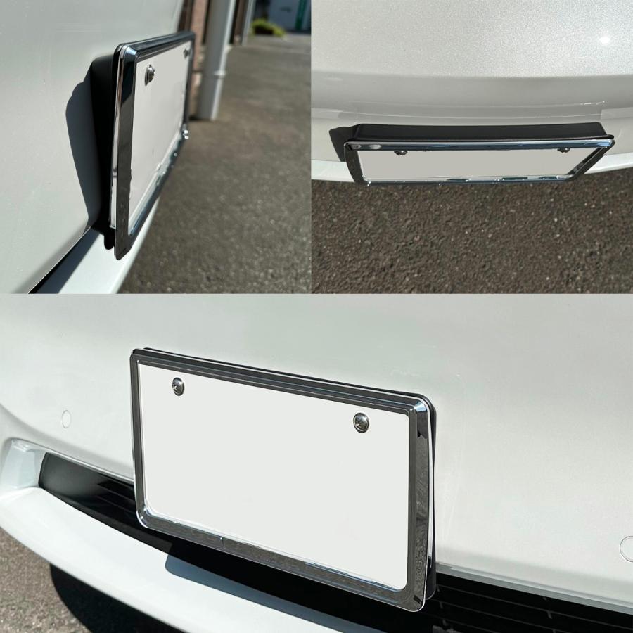 軽・普通自動車用 メッキナンバーフレーム クロムメッキ 国産 シルバー