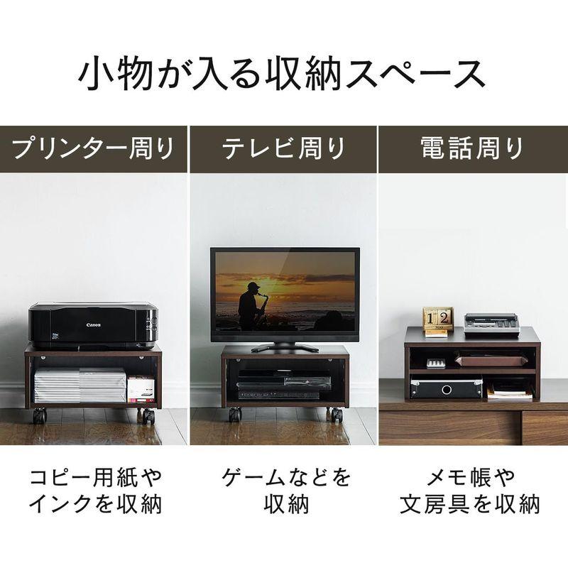 高価な購入 キッチン家電・調理器具 サンワダイレクト プリンタ台 テレビ台 卓上/キャスター 両対応 高さ24cm 1段 木目柄 100-PS012M