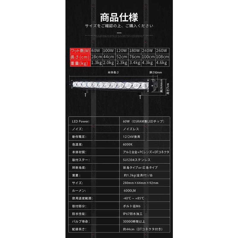 作業灯　10台　1ケースライトバー　前照灯　60ｗ　ledライト　12v　LED作業灯　拡散　24V　led　広角　12V　対応　LEDワー