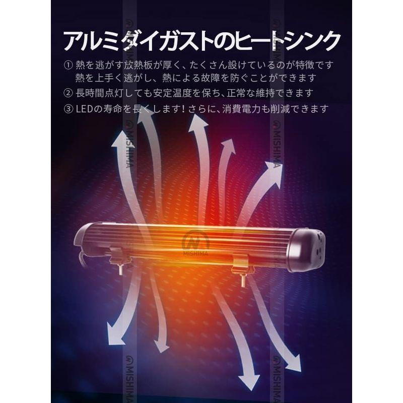 作業灯　3台MISHIMA　ライトバー　混合光　前照灯　オスラム製ledチップ　led　12v　ledライト　広角狭角兼用　180ｗ　LED