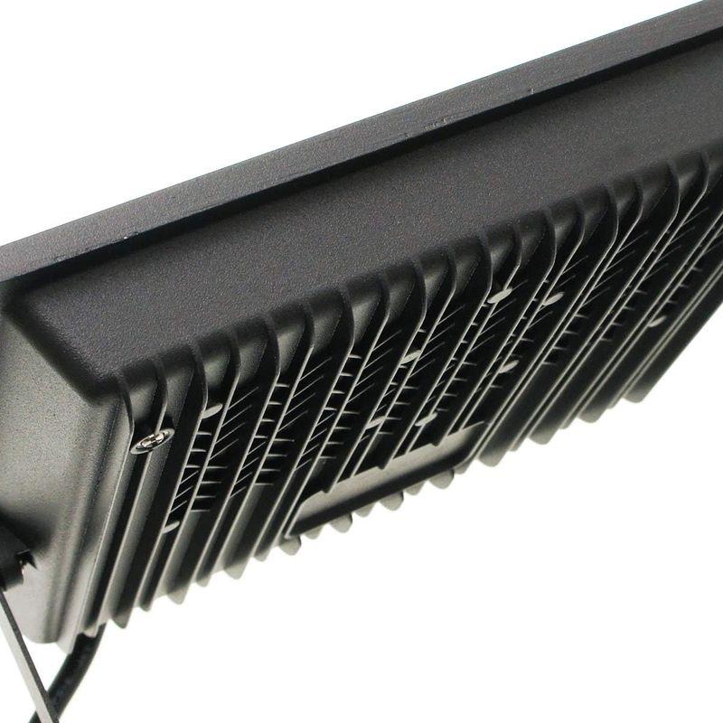 防雨形LED投光器 30W IP66 薄型 昼光色 ブラック ACプラグ付き電源コード2m(10個セット) - 1