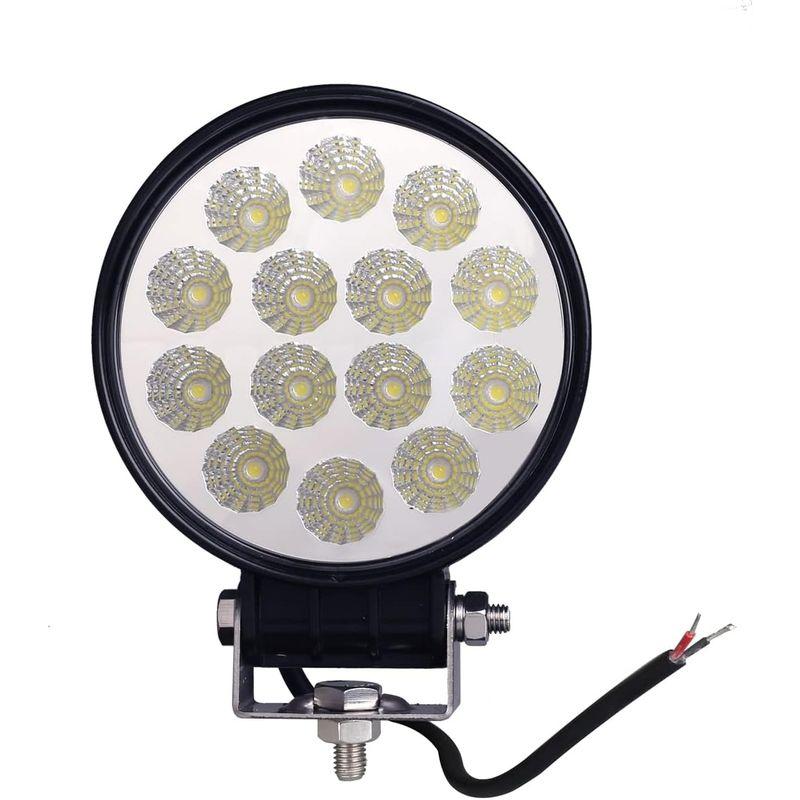 ワークライト　LED作業灯　スイッチ付き　24V兼用　広角　車外灯　42W　丸型　12V　投光器　補助灯　IP67防水　防塵　車　防振　船