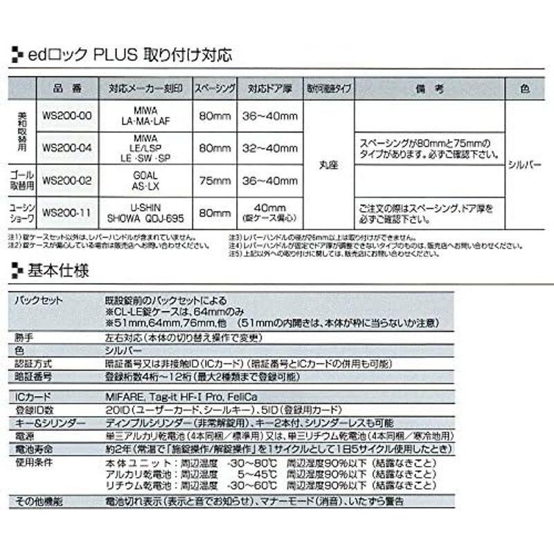 販売限定 補助錠・錠前 edロックPLUS LX用 テンキー錠