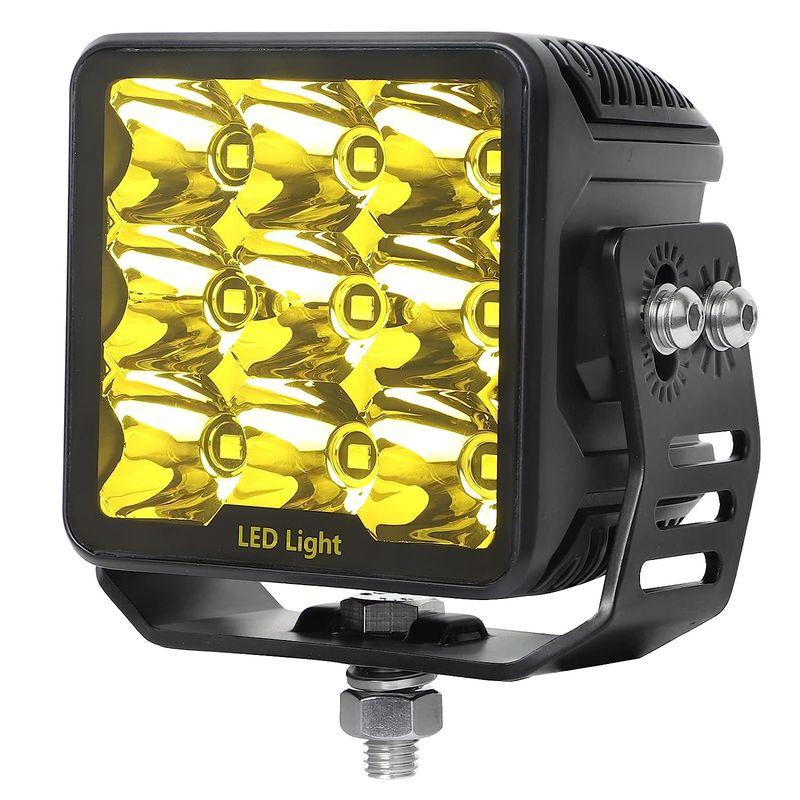 照明器具　3台セット　ledライト　led　LED作業灯　黄色　作業灯　45ｗ　角型　イエロー　狭角　12v　前照灯　12V　24V　集光　スポット