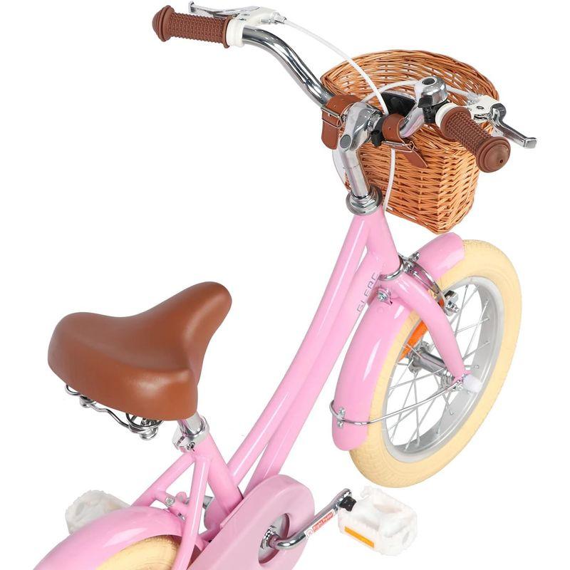 子供用自転車 Glerc 14インチ子供用自転車 補助輪付き 可愛いこども用自転車 組み立て式 幼児自転車 カゴ付き 3〜5歳 ピンク - 5