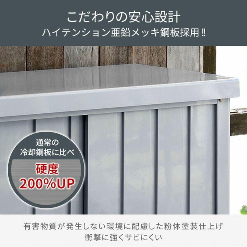 ガーデンマスター　山善　YAMAZEN　DSB-1215(LGY)　屋外　おしゃれ　物置　(幅120奥行60高さ154)　大型　ライトグレー