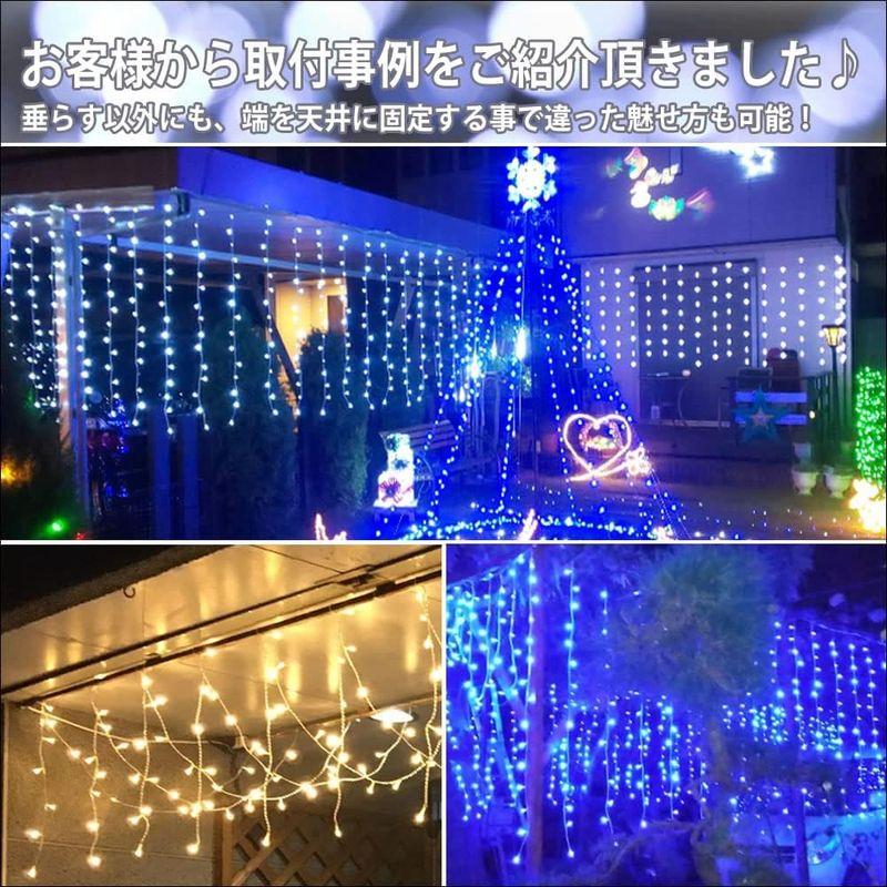 LEDライト　クリスマス　LED　イルミネーション　28パターン　ライト　カーテン　コントローラー付　(26m)　1440球　ホワイト　PSE取得品　防滴
