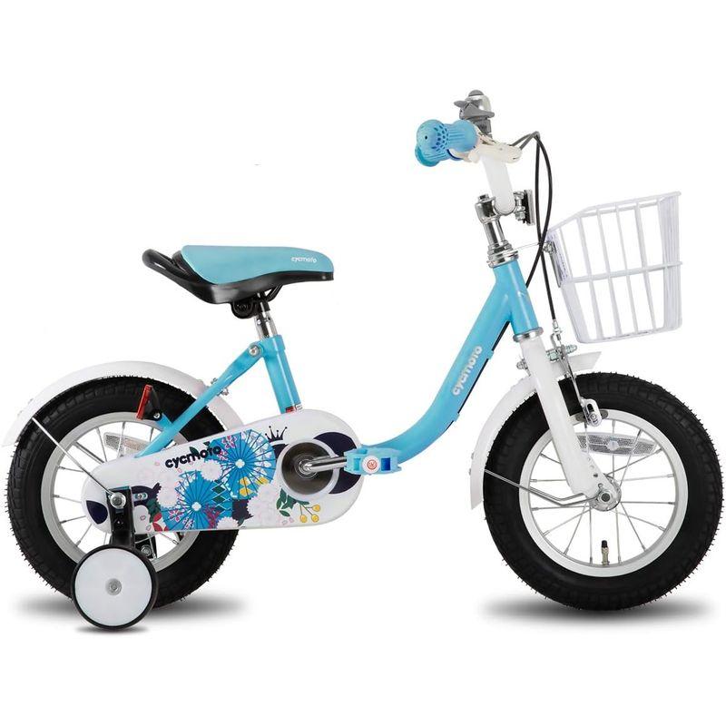 ジーンズを中心 子供用自転車 cycmoto 2 3 4 5 6歳 12インチ 14インチ 16インチ 幼児用自転車 花と傘 補助輪付き 誕生日