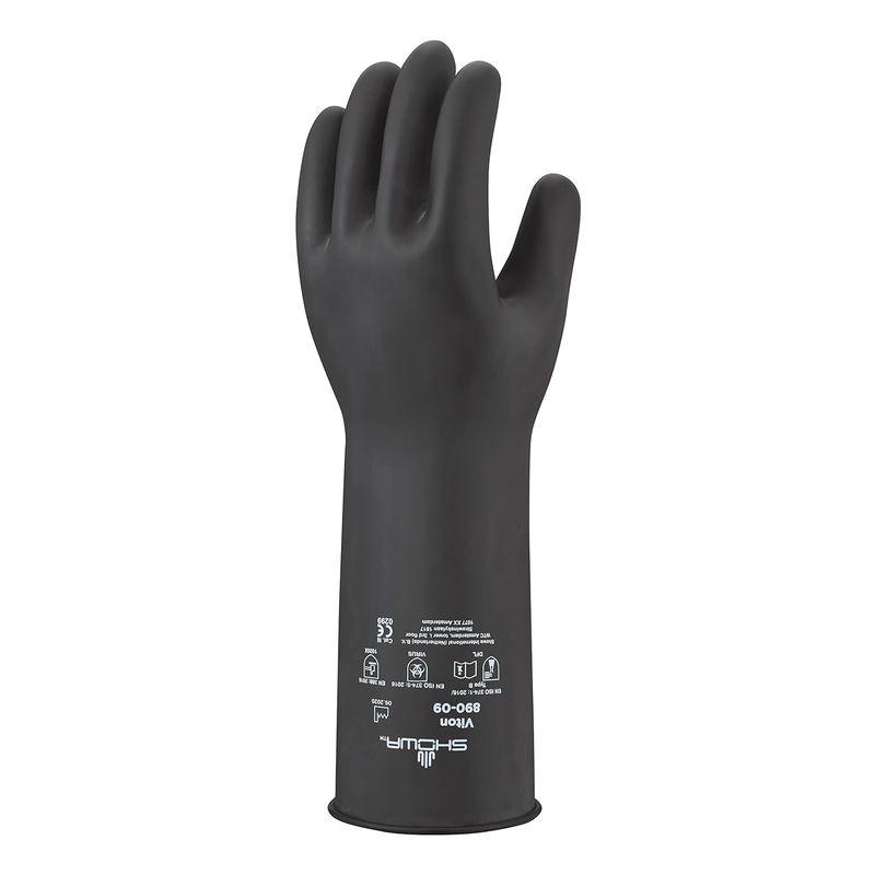 化学防護手袋　ショーワグローブ　No890　XLサイズ　1双　フッ素ゴム製化学防護手袋