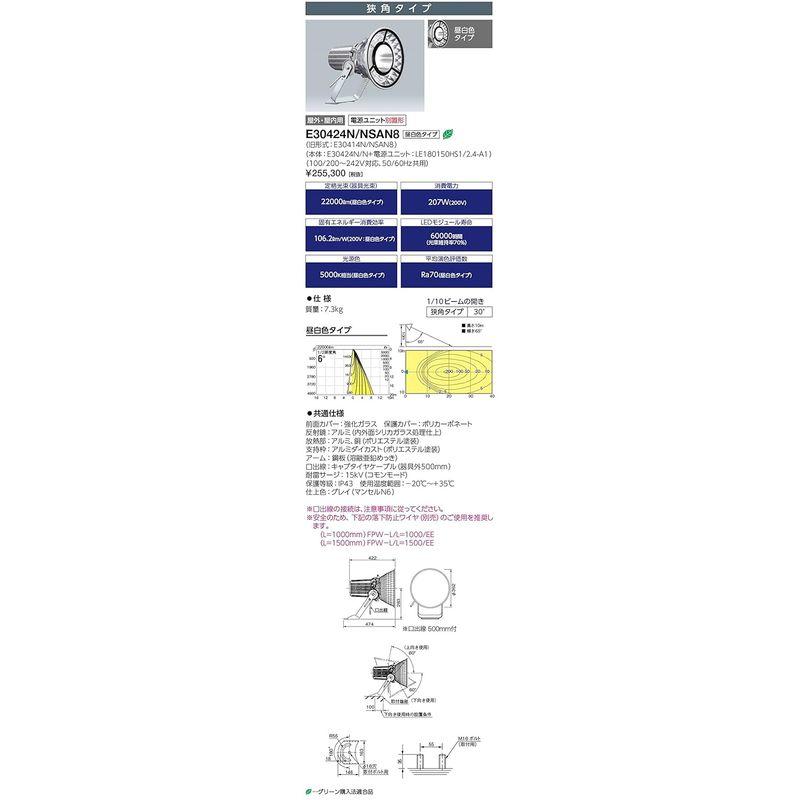 岩崎電気　レディオックフラッドスポラート　LED投光器　210W　狭角タイプ　E30424N　NSAN8　昼白色