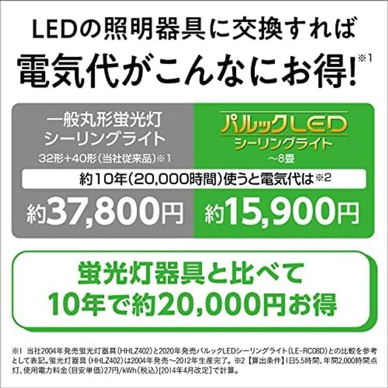 大阪店激安通販 パナソニック パルックLEDシーリングライト ~8畳 工事不要 簡単取り付け LE-PC08D