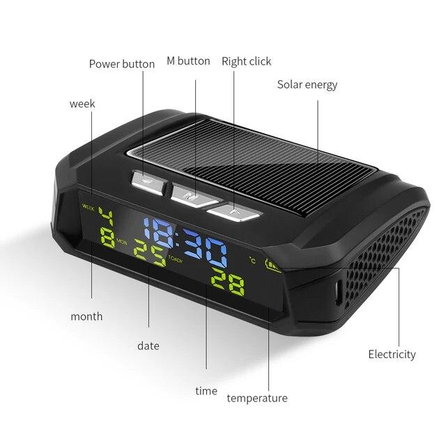車のUSB,カレンダー,温度表示,自動アクセサリーを備えたインテリジェントデジタル時計｜ichi-shop｜22