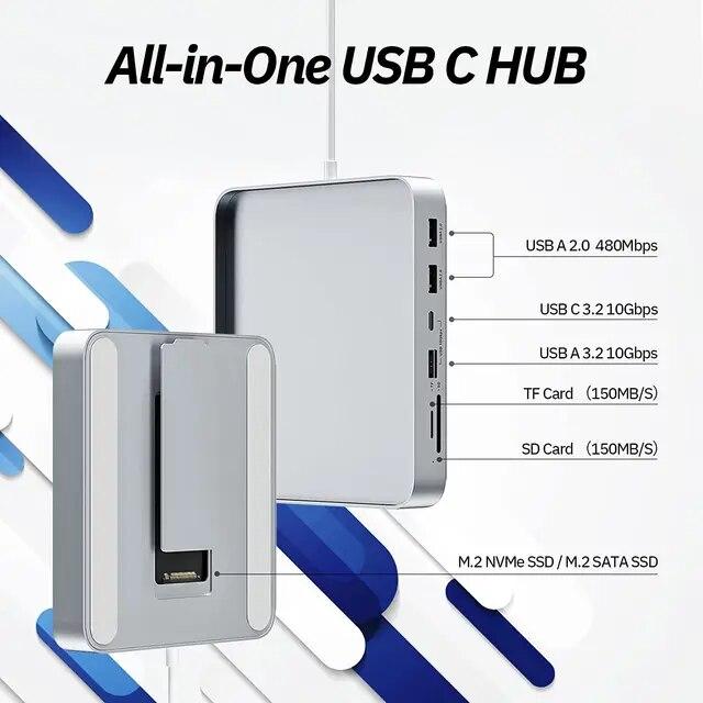 Minisopuru USBハブ,7 in 1 USB c 3.2 sd/tfマルチポートアダプター,m.2 nvme ssdドッキングステーション,｜ichi-shop｜08