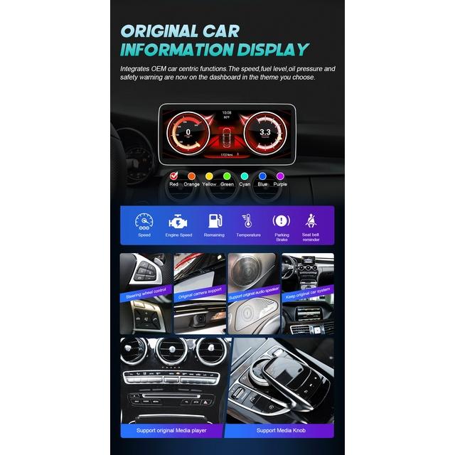 Android 13カーラジオ,WiFi,4G,GPSナビゲーション,メディアプレーヤー,CarPlay,ワイヤレス,メルセデスベンツ車用 (W205｜ichi-shop｜20