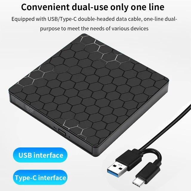 ノートブックおよびラップトップ用のtishic-ポータブル光学ドライブ,USB 3.0,type c,DVD rw,cd Rom,CD-ROM,読み取｜ichi-shop｜03