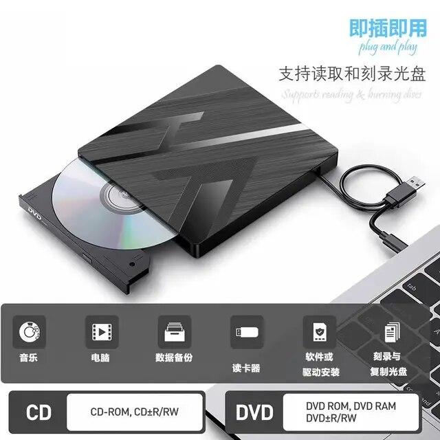 ポータブル外部DVDプレーヤー,Cタイプ,DVD,rwドライブ,CDバーナー,互換性のあるラップトップ,デスクトップ,Windows, Linux,o｜ichi-shop｜04