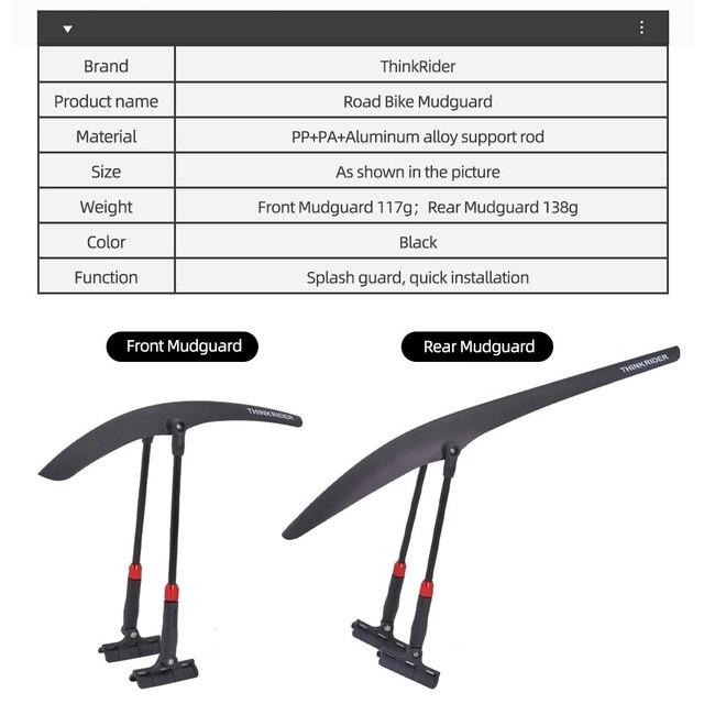 Thinkrider-ロードバイク,マウンテンバイク,頑丈な硬度,プロテクターアクセサリー用の自転車マッドガード｜ichi-shop｜03