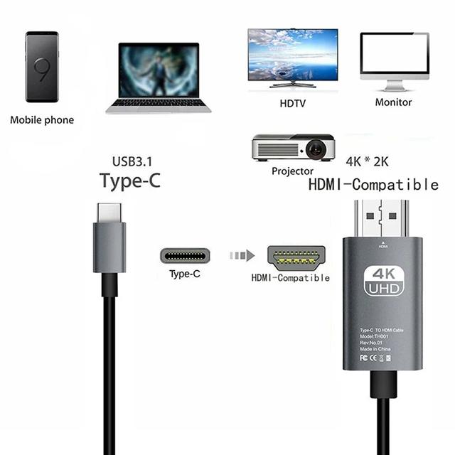 USB C to hdmiアダプター,4k,60hz,タイプcケーブル,iphone 15,macbook Air,ipad,samsung,ラップト｜ichi-shop｜15