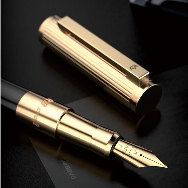 ダーク-24k金メッキの高級万年筆,クラシックギフト,オフィス用の高品質の金メッキ金属インクペン｜ichi-shop｜15