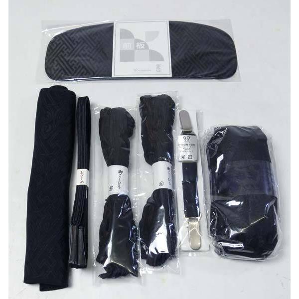 和装小物　喪服用黒　和装着付小物8点セット　草履M、バック付　箱入り_2