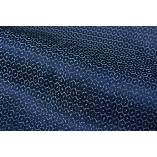 男物着物フルセット M/Lサイズ 紺系亀甲柄アンサンブル仕立上りプレタ