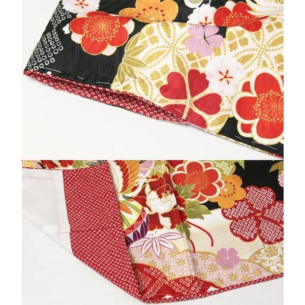 七五三着物 女の子四ッ身 七歳 びゃくぐん(ミントグリーン)色 花柄