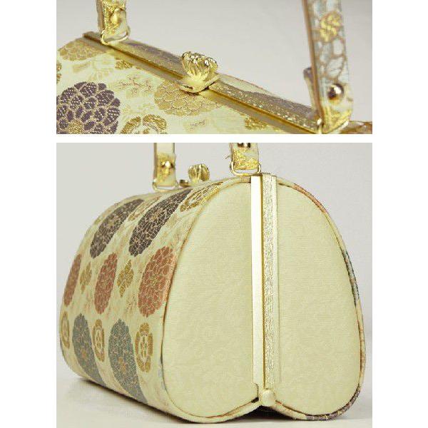 草履バッグセット 正絹西陣帯生地バッグ若菜色・金色レザー草履