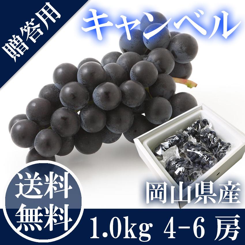 キャンベル　秀品　4kg 岡山県産 キャンベル 秀品 1.0kg (3-6房) 希少 葡萄 ぶどう ブドウ