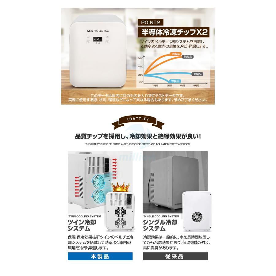 10L 2WAY ミニ冷蔵庫 冷温庫 冷蔵庫 保温保冷庫 保温保冷両用ワンタッチ操作 LCD温度表示 冷蔵庫アウトドア 大容量 車載冷蔵庫｜ichiba-store｜04