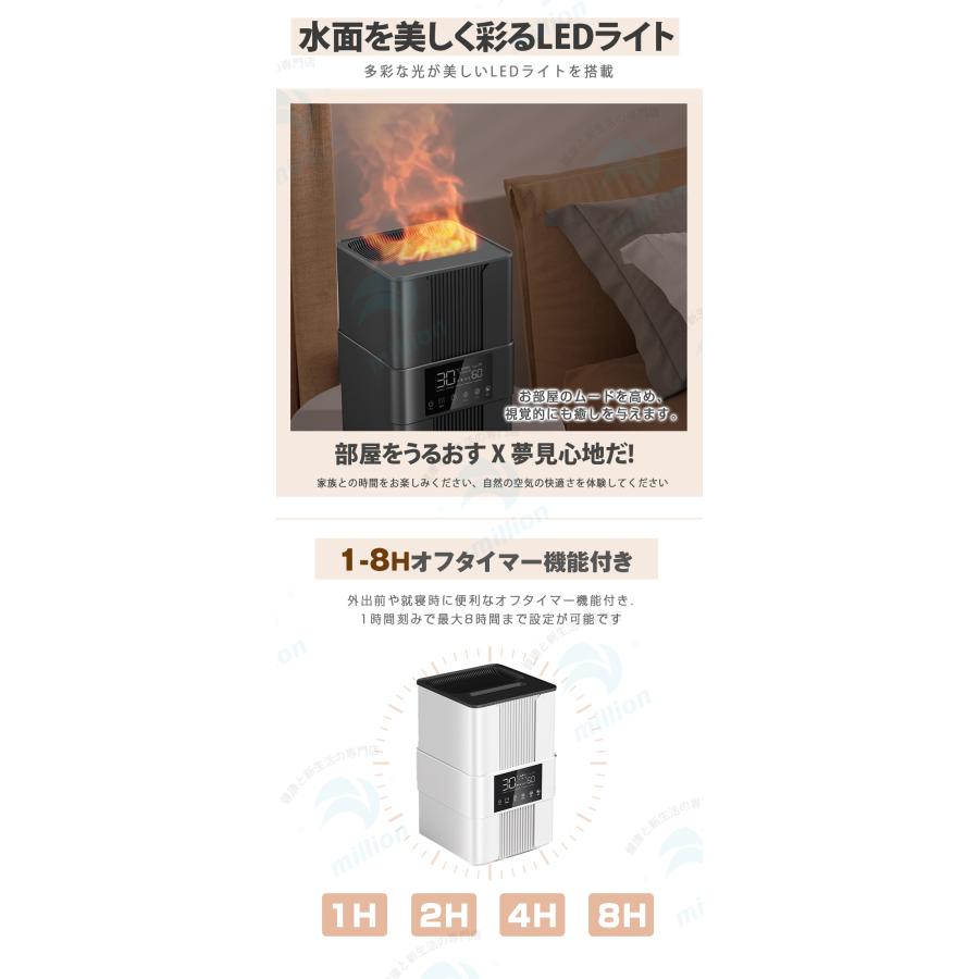 加湿器 ハイブリッド加湿器 3.5L大容量 湿度表示 空気清浄機 上部給水