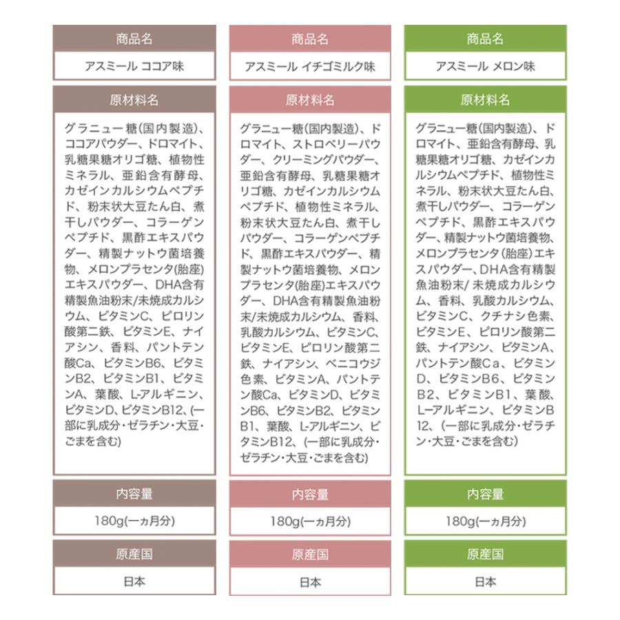成長期応援飲料 アスミール 3個セット 子ども 栄養補助 ドリンク 成長