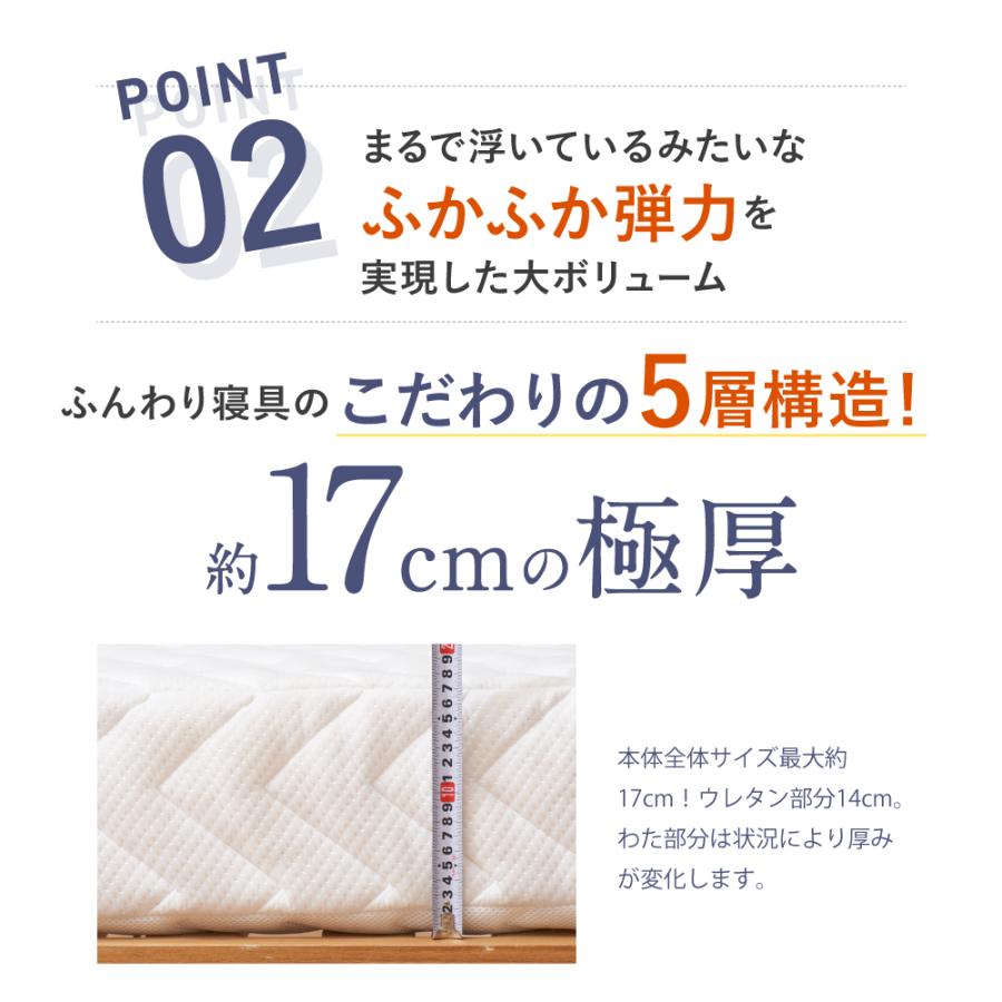 マットレス 雲のやすらぎ プレミアム 硬め 厚め 極厚 約17cm 高反発 防