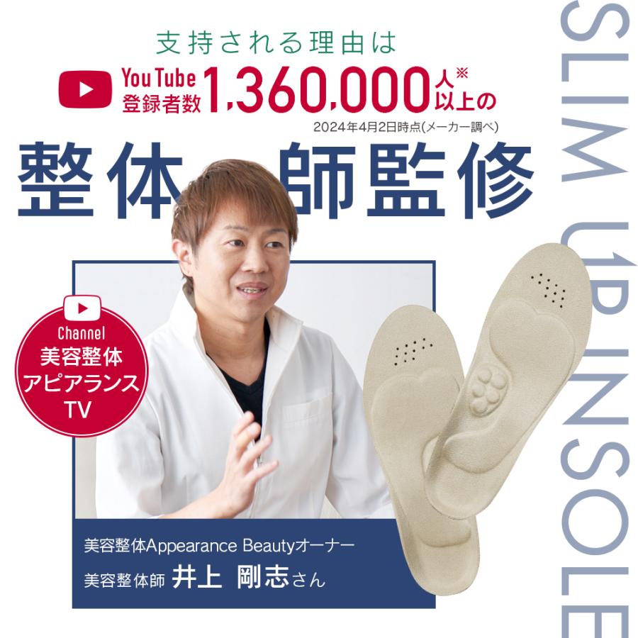 インソール スリムアップインソール 2足セット 姿勢 補正 健康 中敷き