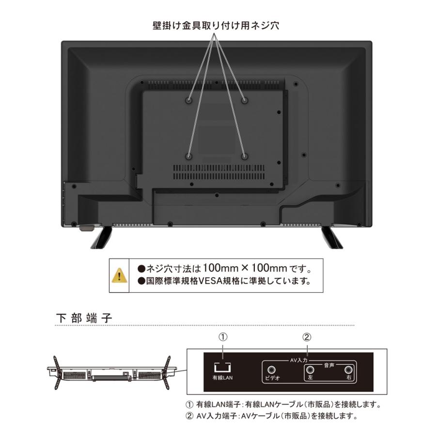 WIS（ウィズ） テレビ 24型 チューナーレステレビ ネット動画サービス