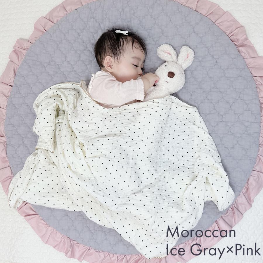 イブルマット 円形 滑り止め付き ラウンドマット キルティングマット