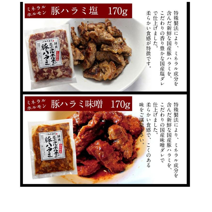 ホルモン4種セット 豚塩ホルモン150g 豚ハラミ味噌170g 豚ハラミ塩170g 牛まるころホルモン150g｜ichibankan-premium｜05