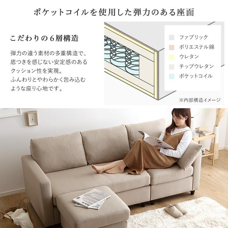 3人掛けソファ ファブリック ソファ ソファー 3Pソファ 3人掛け 3P FAB ファブリック BR